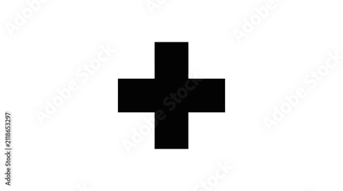 Black Cross Symbol Medical Sign.