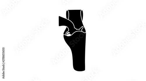 Handgun in leather holster silhouette weapon icon.