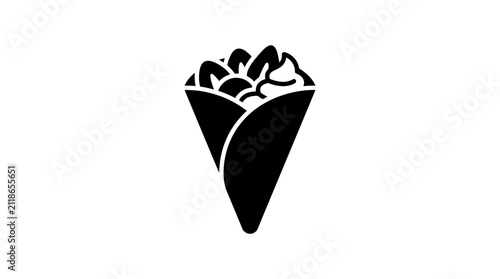 Handheld crepe or wrap food silhouette.