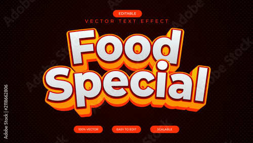 Special food 3d text effect
