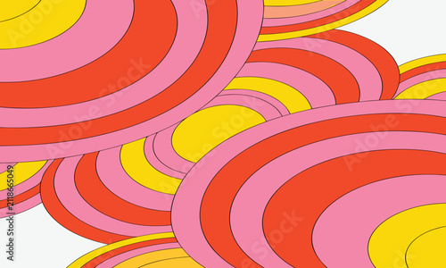 Abstract Gradient Background Featuring Overlapping Pink and Yellow Shapes Featuring Design, Pattern, Vibrant with Colorful