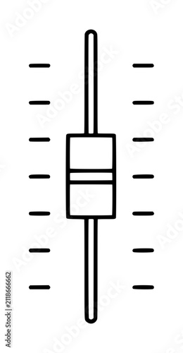 Foto Hand-traced vector illustration of an audio master fader slider with rectangular