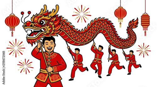 Chinese Dragon Dance Celebration