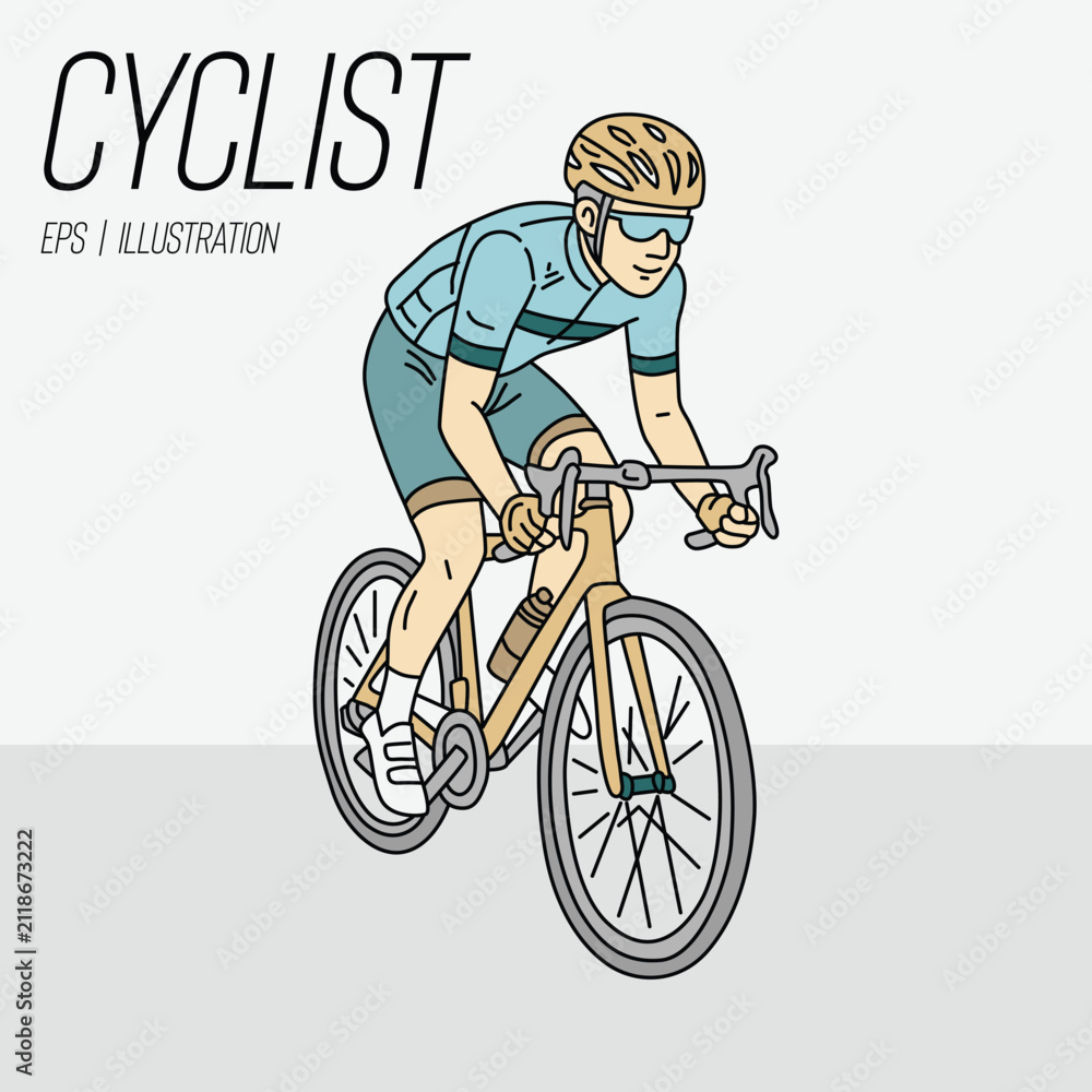 Fototapeta premium a man riding a bicycle