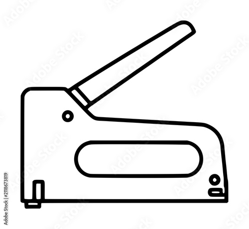 фотографія Minimal black and white hand-traced vector illustration icon of a manual staple