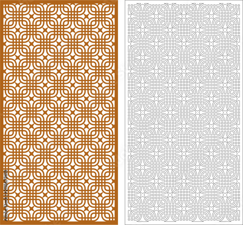 Elegant Geometric CNC Laser Cut Panel Design with Seamless Interlocking Pattern for Decorative Screens, Wall Art, and Room Dividers
