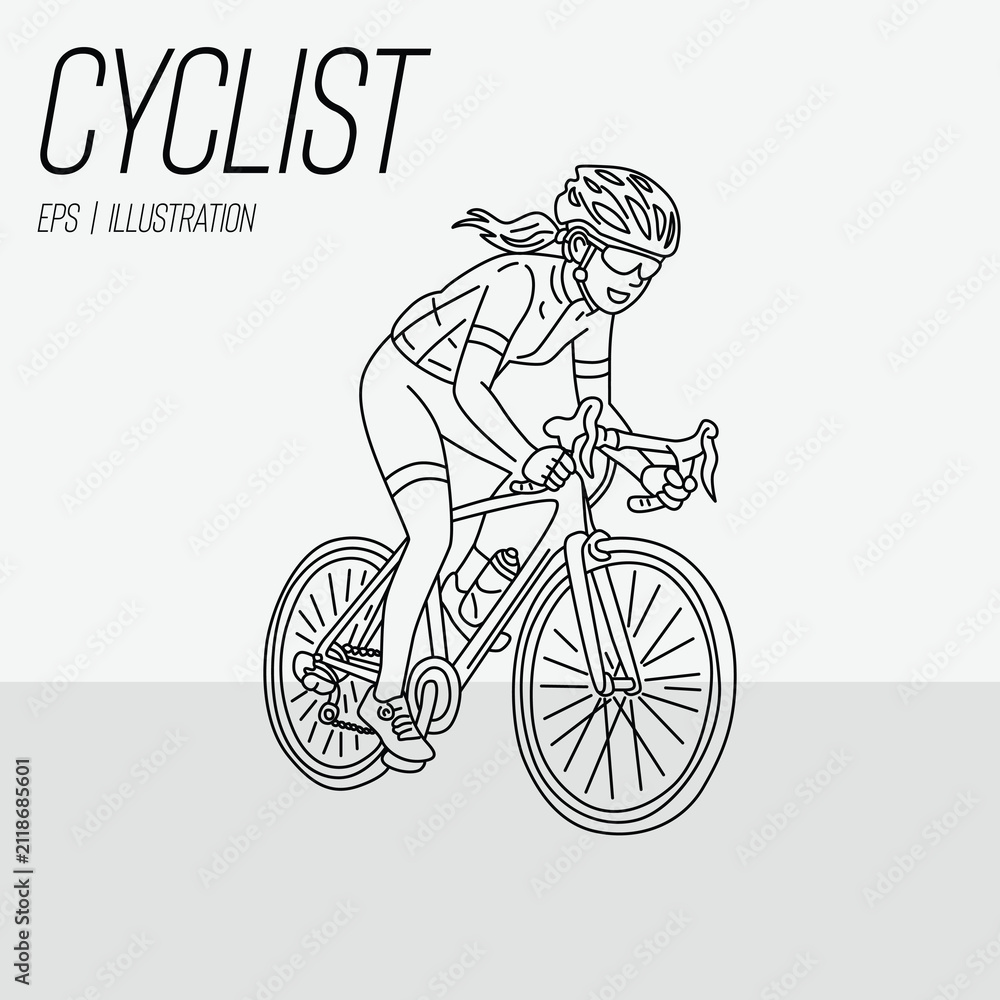 Fototapeta premium a woman riding a bicycle