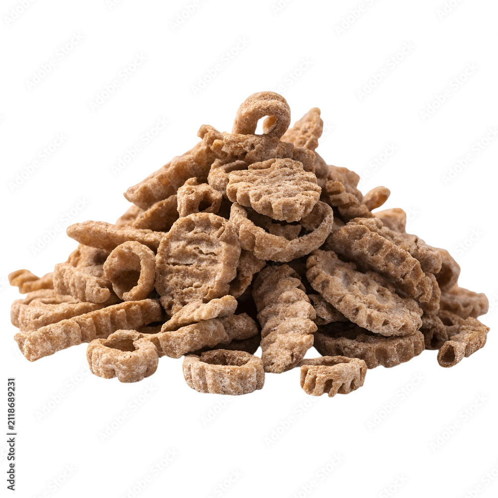 Fototapeta premium Crispy Shredded Wheat Breakfast Cereal Isolated on White Background