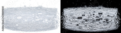 Canvastavla Realistic rain water ripple splash texture with falling droplets perfect for des