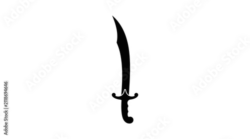 Canvastavla Scimitar silhouette against a white background a curved blade weapon