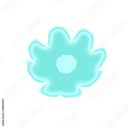 Glowing Light Blue Flower Illustration
