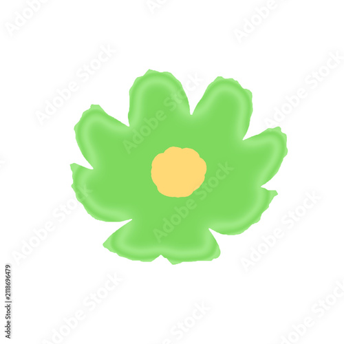 Minimalist Green Flower Illustration