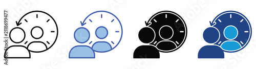 Bild auf Leinwand Reflection Time icon set multiple style