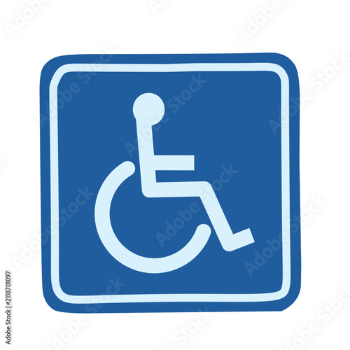 Wheelchair accessibility sign flat vector icon isolated on white background. Universal accessible symbol for disability access, public facilities, and inclusive environments