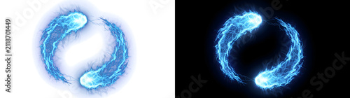 Foto Energy ring blazing in electric blue flame arcs offering PNG, Transparent and Bl
