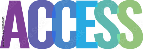 Bold and colorful typography design featuring the word access for business or technology communication concepts