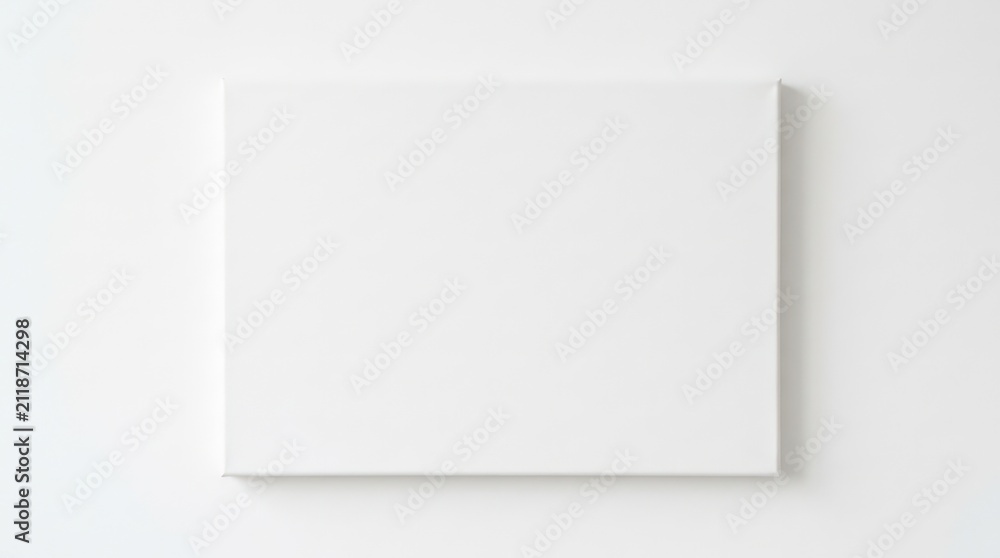 Fototapeta premium Blank white rectangle on gray background.