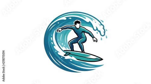 Man surfing on a wave ocean.