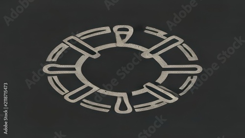 Simple Circular Line Art Design Element.