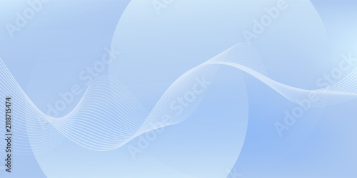 Принти на полотні Minimalist light blue background with curved lines creates a comfortable feeling