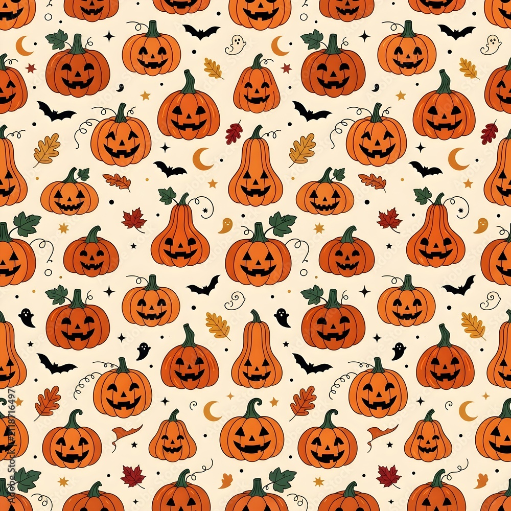 halloween seamless pattern
