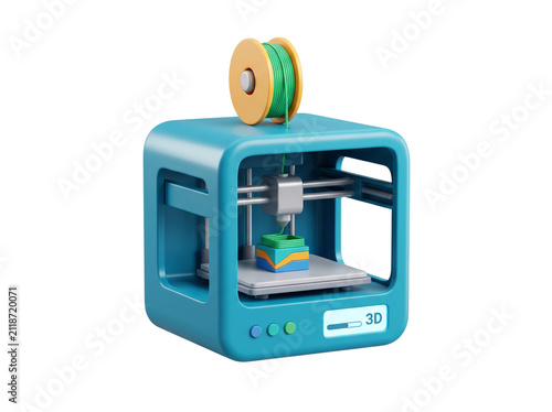 3d render of a small 3d printer