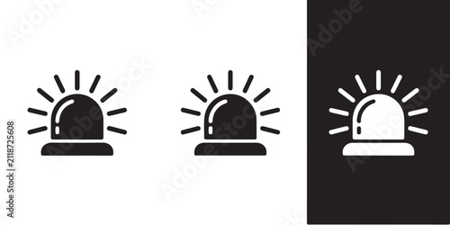 Принти на полотні Emergency siren flasher beacon icon set for police car and ambulance warning light on transparent background
