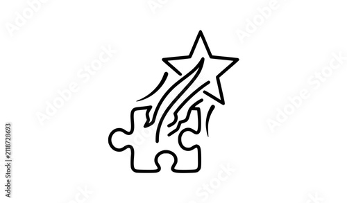 Canvastavla Minimal Improvisation Vector Icon with Puzzle Piece and Creative Solution Symbol