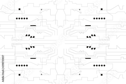 Technical schematic diagram of a complex electronic circuit board layout with detailed wiring and component connections