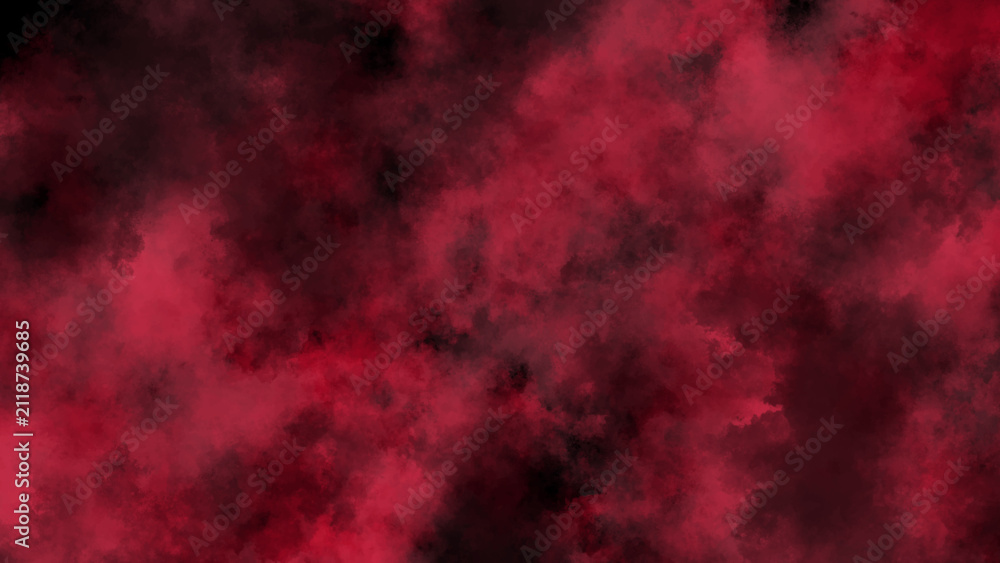 Naklejka premium Atmospheric maroon red smoke mist texture layout for dark fantasy artwork.