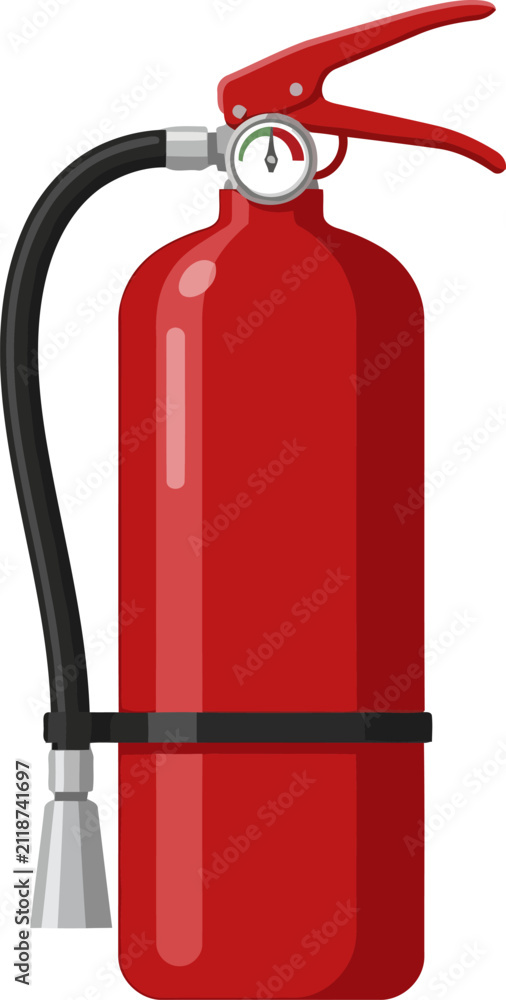 Obraz premium Red fire extinguisher isolated on white background