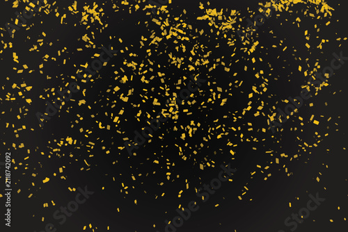 Glitter Background with Yellow Particles on a Black Backdrop Featuring Sparkle, Shine, Reflective with Festive and Celebration