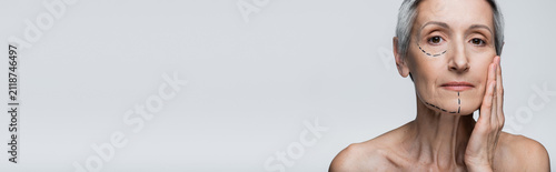 Принти на полотні Senior womans beauty care highlights grace and elegance in timeless portrait
