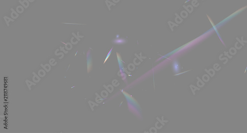 Vivid rainbow crystal highlights transparent light with luminous prism reflections. Soft holographic leaks, glowing lens effects. Sparkling refractions composition. Vector optical atmosphere png.