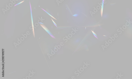 Radiant rainbow prism light spreads on transparent background with shimmering crystal reflections. Soft holographic flare, lens leak and glowing refraction elegant. Luminous optical sparkle vector png