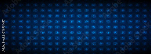 Vector illustration of abstract blue futuristic wide background with random bright grid pixels.Futuristic design concepts.