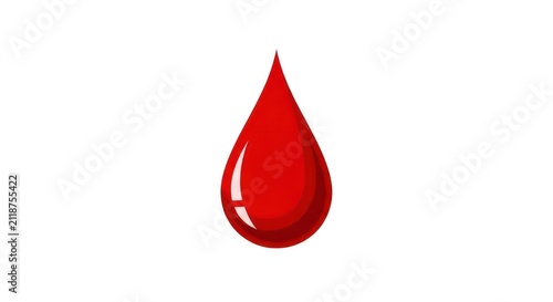 Single red blood drop isolated.