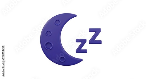 Sleeping Moon Symbol with Z Letters.
