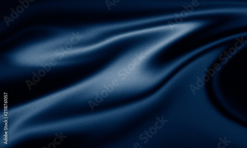 Canvas Print Dark navy blue silk satin fabric background elegant soft draped wave