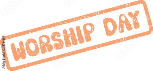 Картината върху платно Authentic textured rubber stamp with Worship Day text representing religious obs