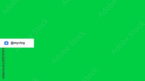Minimal social media lower third graphic overlay with camera icon, ideal for video editing and