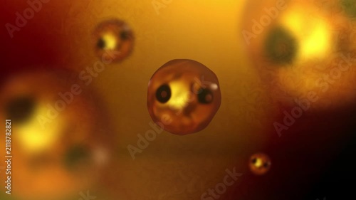 Orange Blue Fish Eggs Floating in Cinematic Undersea World