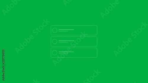 Minimalist digital loading skeleton dashboard on green chroma key background showing progress bar