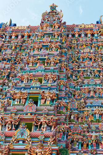 Fotografie Hindu temple gopura (tower) in Menakshi Temple, Madurai, Tamil Nadu, India