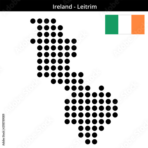 Obraz na plátně Map of Ireland region Leitrim in large size dots