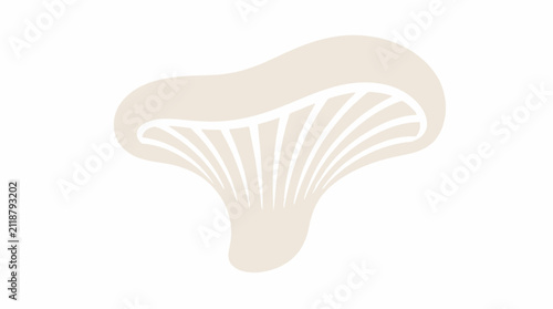 Beige oyster mushroom icon flat design.