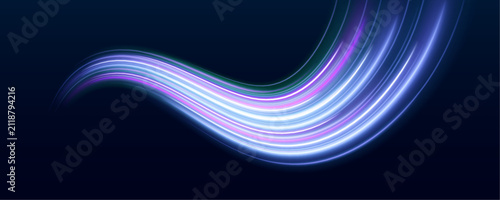 Cyan laser streaks flow through a futuristic urban road. Bright motion lines create energy and acceleration. Ideal for digital technology backgrounds