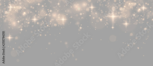 Fotografie Luxury gold sparkle particles glow with radiant bokeh and festive glitter dust