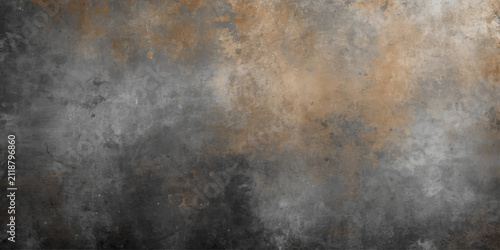 Old Rusty Grunge Metal Texture Background with Dark Aged Industrial Wall Surface, Vintage Dirty Paint Pattern, Smoky Fog Effect and Weathered Gray Brown Backdrop Design