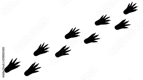 Konstfotografi Crocodile Footprint Paw Prints Trail Silhouettes Set, Crocodile Animal Track tra